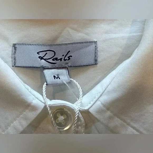 Rails Women’s Arlo White Long Sleeve Button Down Size M - Picture 5 of 13